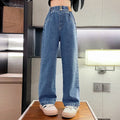 "VETEMENTS" Jeans pour filles, style tendance décontracté, amples, tailles 3-14 ans.