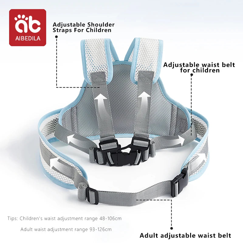 "ACCESSORY" Child safety belt for electric cars and bicycles, with storage, and protective straps for motorcycles; Children's Seat Belt for Electric Cars and Cycling Straps with Storage and Anti-fall Protection Straps