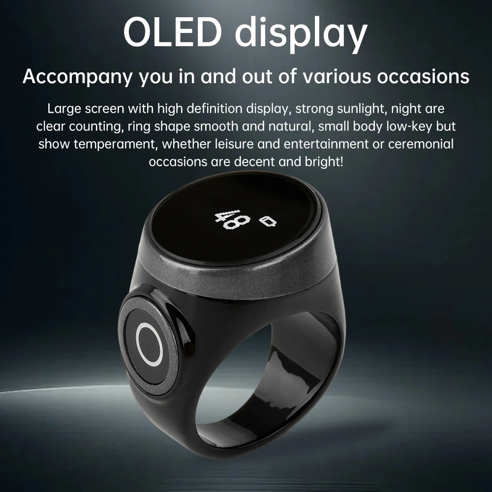 "SPECIAL RAMADAN" Smart Rechargeable Digital Counter, 18/20/22mm Ring, Prayer Time. Smart Rechargeable Digital Counter, Electronic Type-C Finger Counter Button, 18/20/22mm Finger Ring, Prayer Time