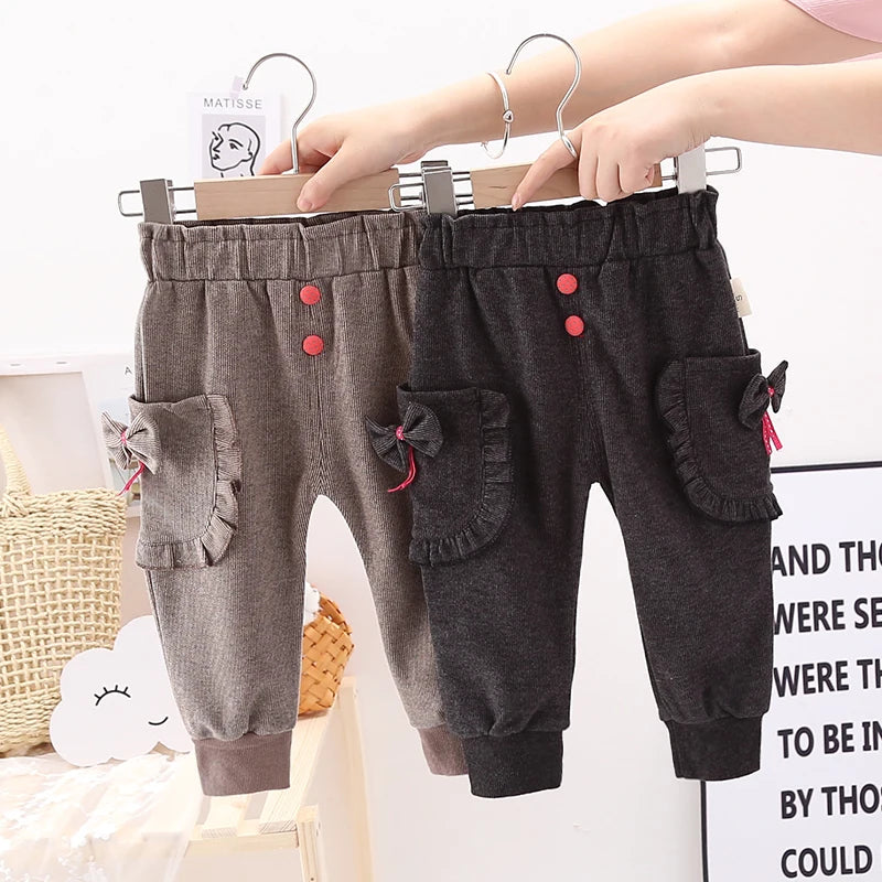 IENENS Baby Toddler Girls Full Pants Trousers Clothes Kids Children Girl Casual Clothing Spring Autumn Infant Cotton Bottoms