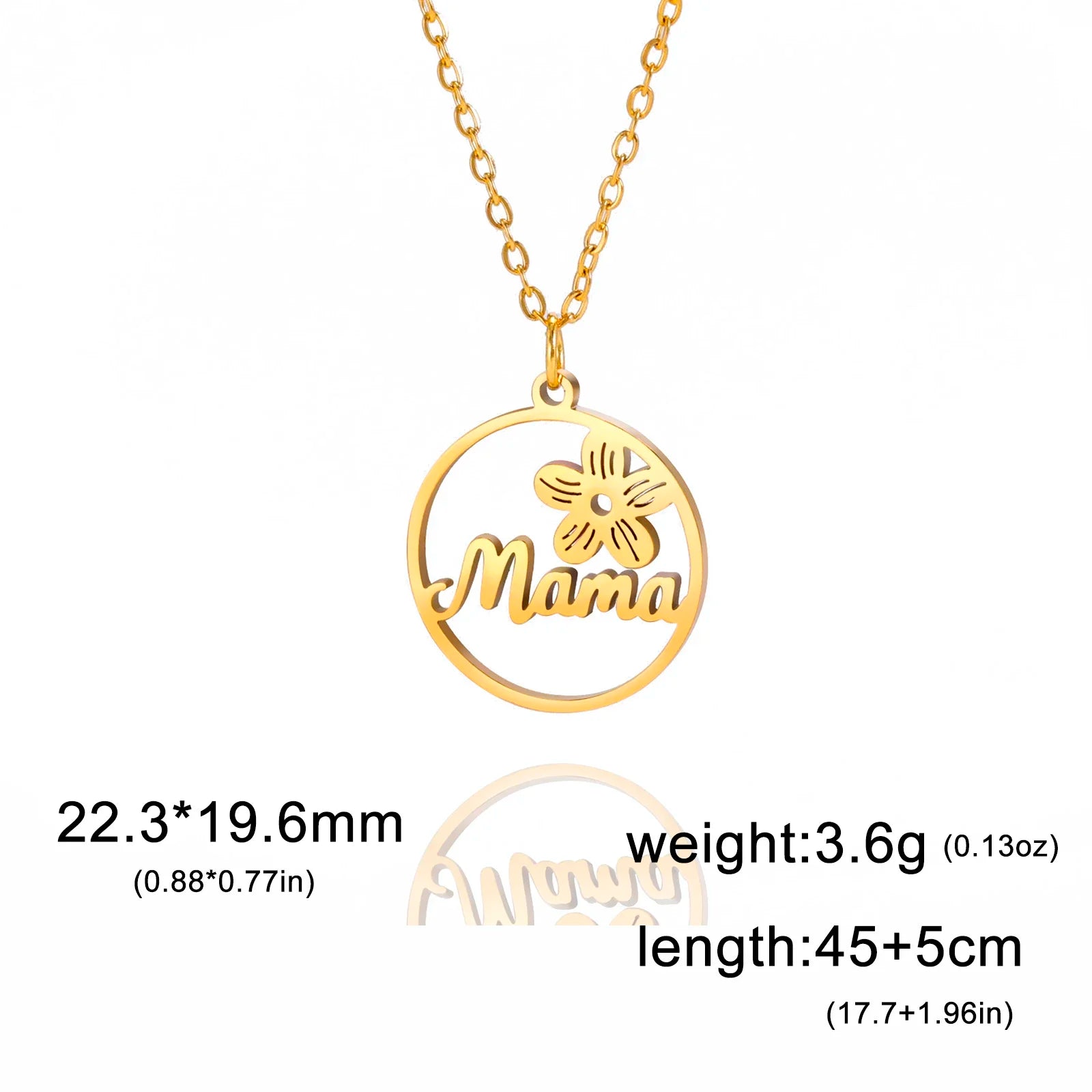 "JEWELRY" Skyrim "Mother" Letter Pendant Necklace for Women, Stainless Steel Neck Chain Choker, Trendy Family Jewelry, Mother's Day Gift for M