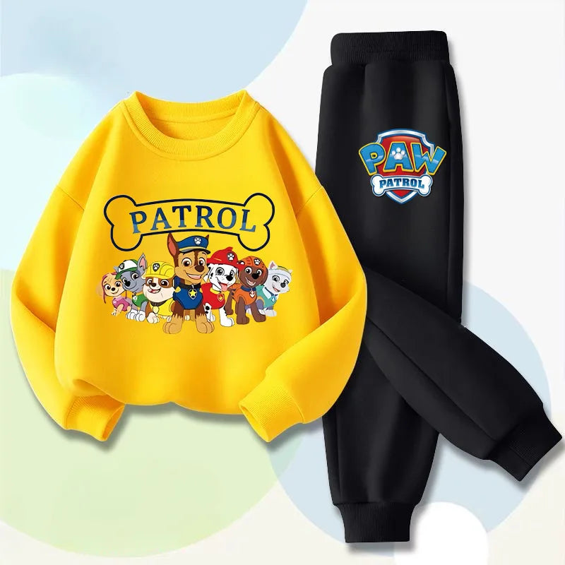 PAW Patrol Boys Long Sleeved Pullover Long Pant Two Piece Set Spring New Children's Hoodies Set Kids Casual Sweatsuit