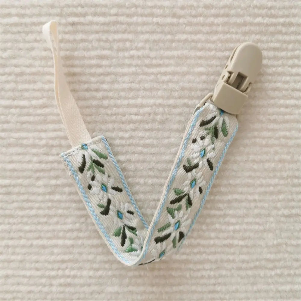 Ethnic Style Baby Cloth Pacifier Chain Floral Teether Tos Strap Nipple Holder Personalized Adjustable Dummy Clips Soother Holder