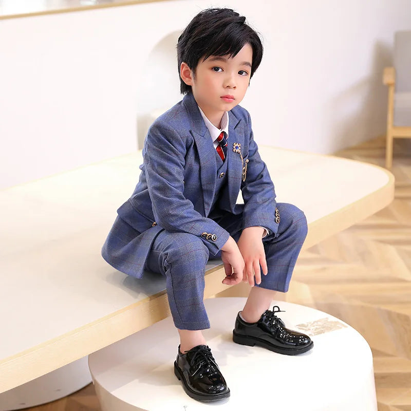 "VETEMENTS" Costume enfants printemps/automne  Slim Fit  Blazer gilet pantalon 3 pièces 1-14 ans