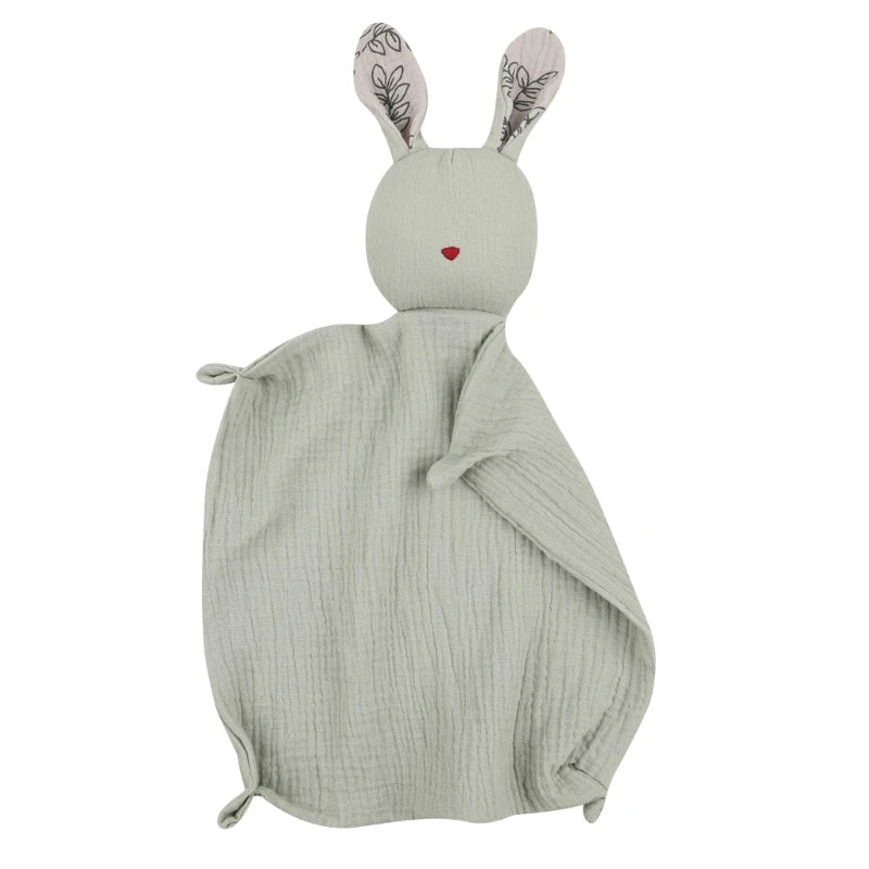 New Cotton Gauze Baby Towel Print Bunny Ear Rabbit Doll Baby Comforters Blanket Soothing Towel Newborn Face Towel Saliva Towel