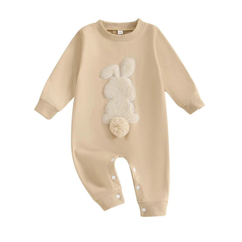 "COMBINAISON" Combinaisons pour bébés, peluche brodé, manches longues, en coton