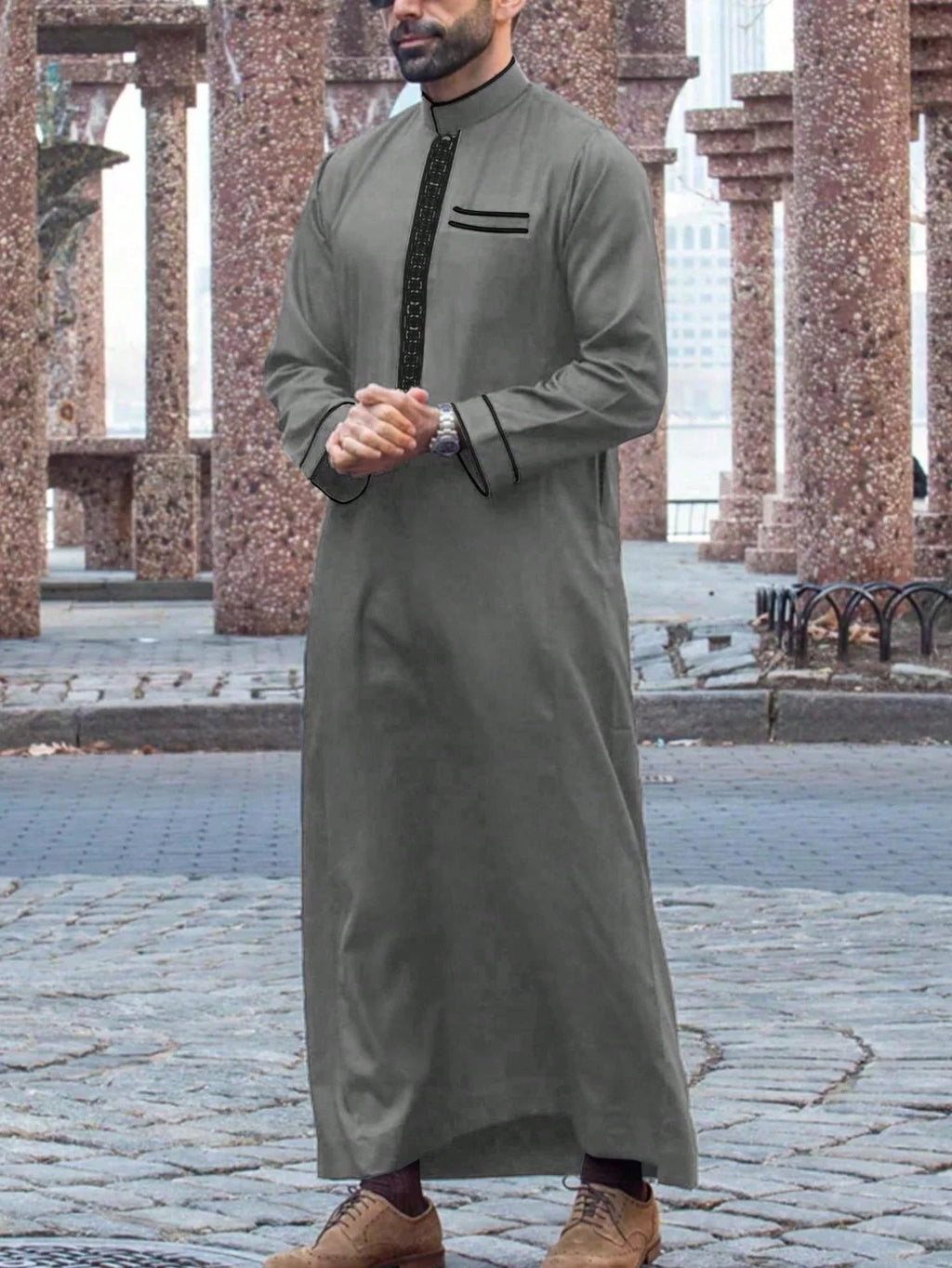 "SPECIAL RAMADAN" Robe de Luxe pour Homme Musulman Arabe, Vêtement à Manches sulf, avec Support de Littérature