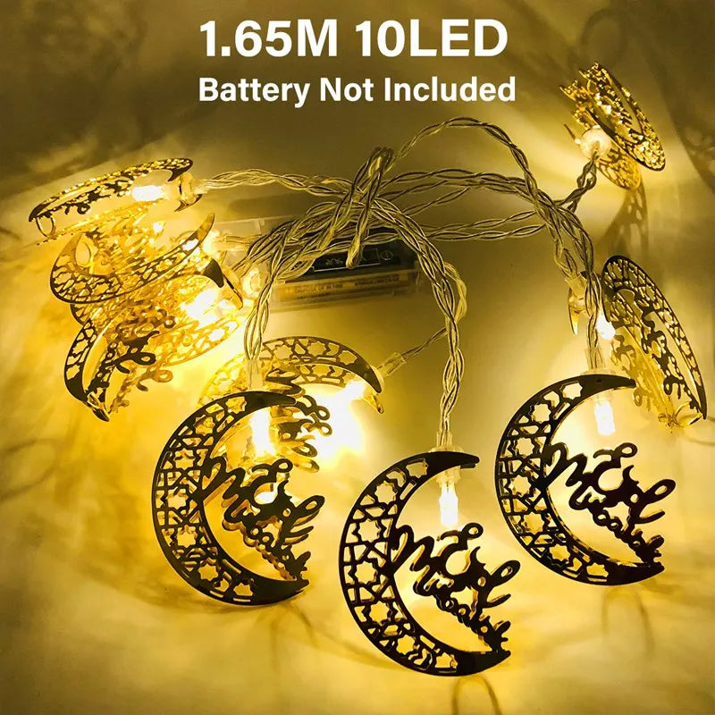 "SPECIAL RAMADAN" Eid Mubarak Moon Star Light String Ramadan décoration 2025 pour la maison musulmane Islam Party Decor Ramadan Guirlande lumière Al-Fitr cadeaux