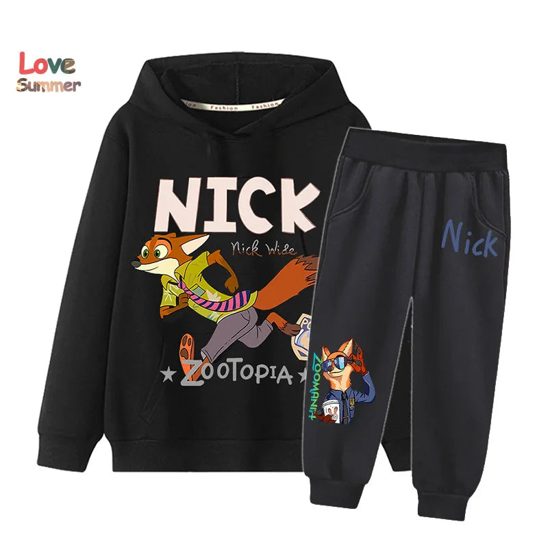 "VETEMENTS" Zootopia 2 sweat à capuche + pantalon, 2 pièces, vêtements enfants  imprimés