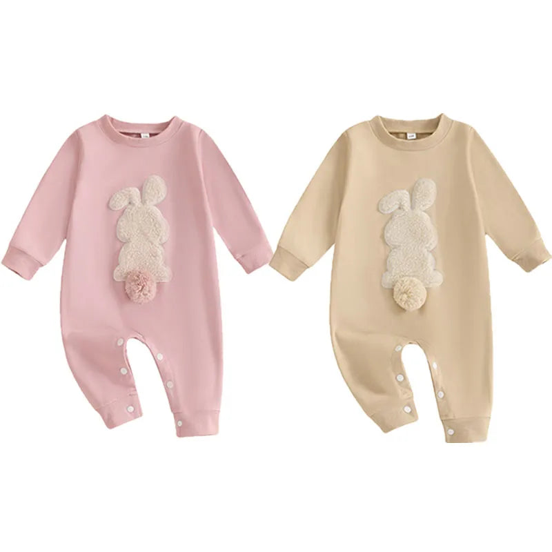 "COMBINAISON" Combinaisons pour bébés, peluche brodé, manches longues, en coton