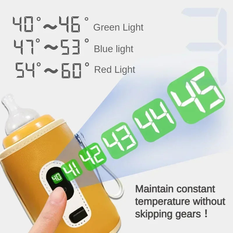 "ACCESSORY" USB Baby Bottle Thermal Bag with Universal Digital Display, Portable Baby Bottle Warmer, Baby Milk Warmer for Travel; USB Baby Milk Bottle Thermal Bag with Universal Digital Display