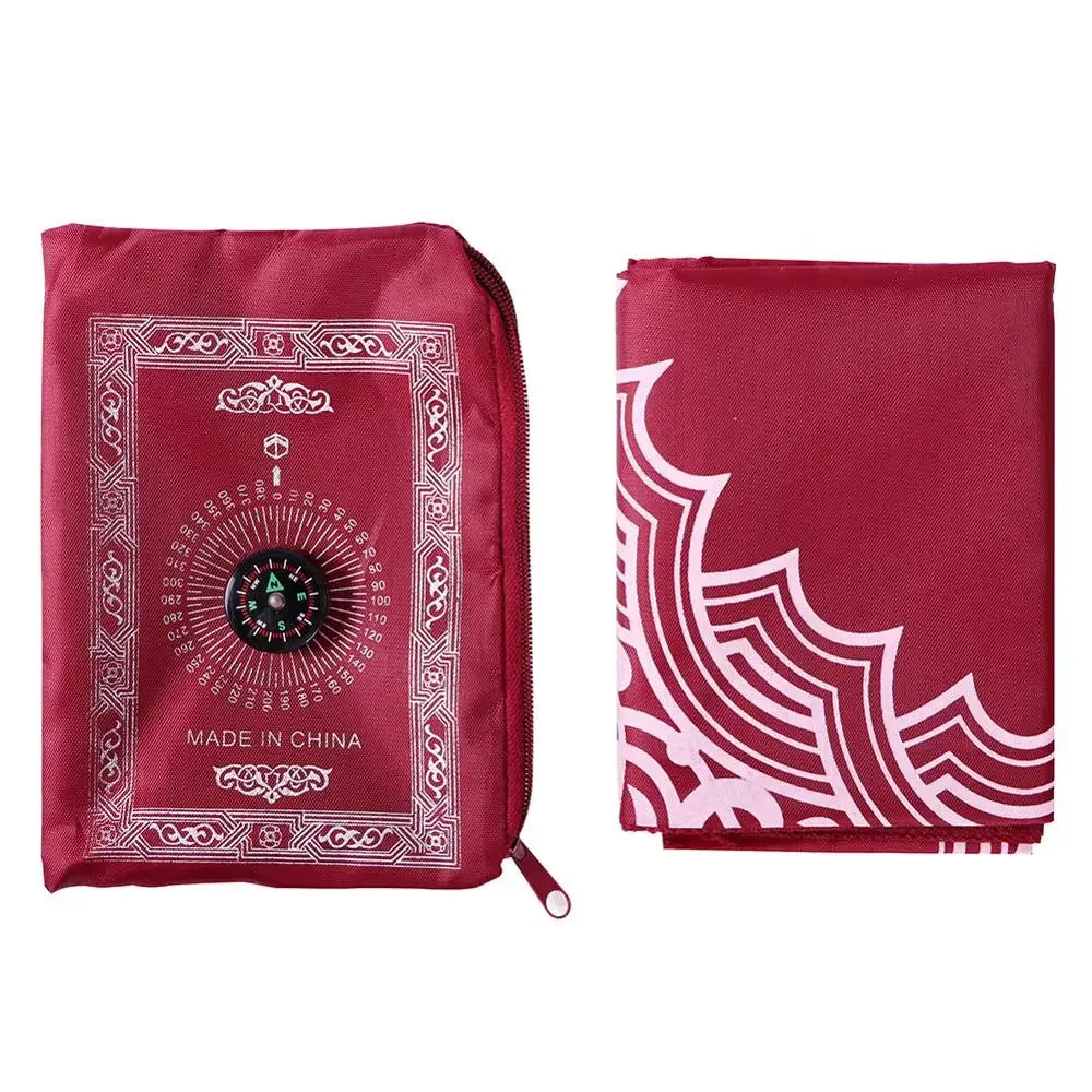"SPECIAL RAMADAN" Lea de prière portable utile avec boussole, agenouillement des polymères XR pour l'islam musulman, tapis imperméable avec sac, 100x60cm