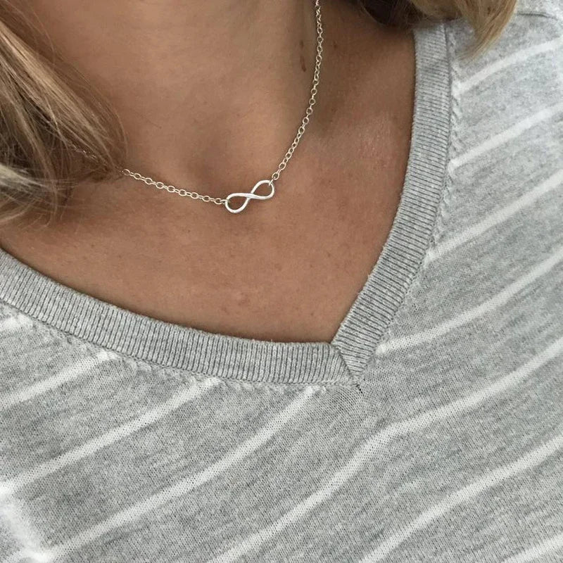 "JEWELRY" Bohemian choker necklace with infinity pendant for women; Boho Charm Infinity Pendant Choker Necklace for Women, Stainless Steel, Couple Wedding Jewelry, Necklaces for Women, Best Friend Gift