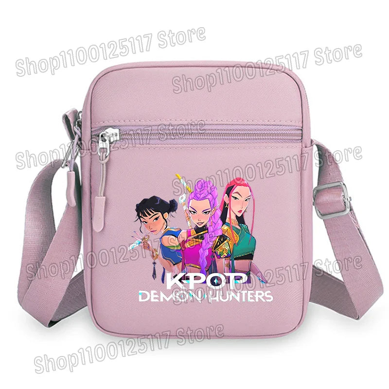 Demon Hunters Kpop Crossbody Bag Women Shoulder Bags Girls Square Bag Mobile Phone Storage Bags Outdoor Anime Printed Handbag