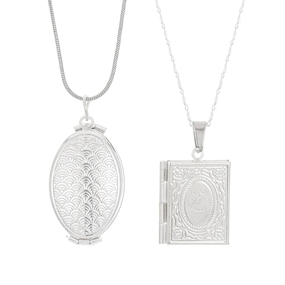 "SPECIAL RAMADAN" Cadre Photo islamique Allah Coran, 1 pièce, pendentif pour hommes et femmes, collier pouvant être placé, Photo, bijoux religieux à la mode, cadeau