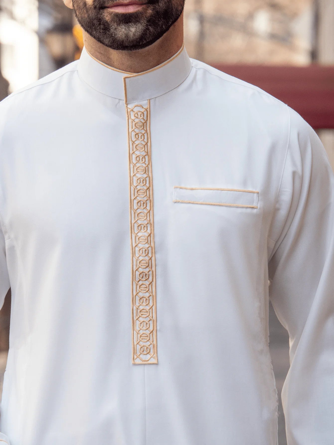 "SPECIAL RAMADAN" Robe de Luxe pour Homme Musulman Arabe, Vêtement à Manches sulf, avec Support de Littérature