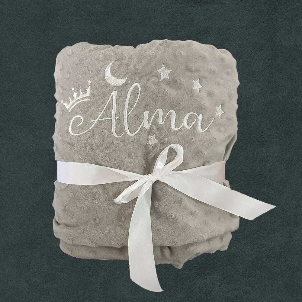 "SPECIAL RAMADAN" Couverture de bébé personnalisée avec nom pour nouveau-nés garçons et filles, couverture de poussette de berceau en polaire Minky personnalisée, cadeau