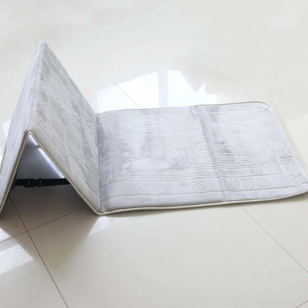 "SPECIAL RAMADAN" Foldable Muslim Prayer Mat with Thick Padded Backrest; Foldable Muslim Prayer Mat with Back Rest Support; Thick Padded Islamic Prayer Rug; Travel Portable Carpet for Women and Men; Eid Gift