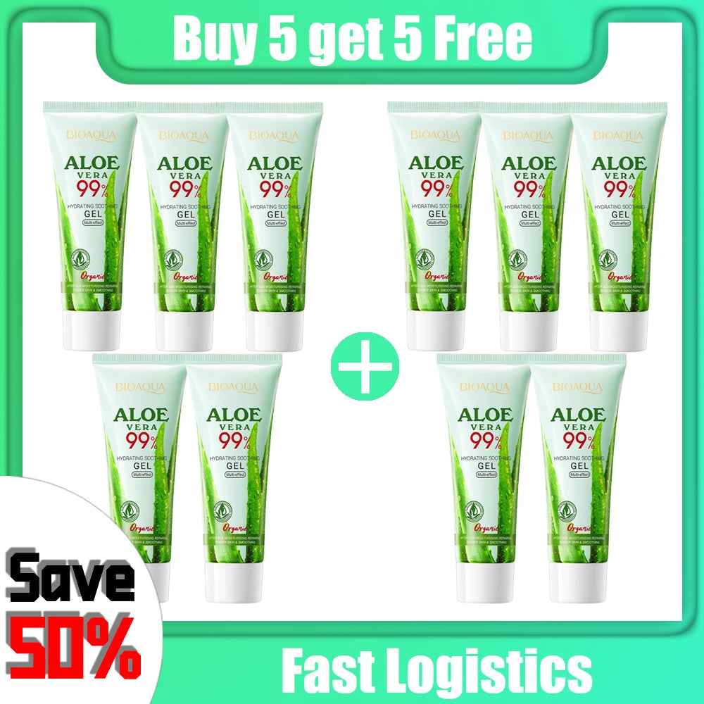 "SOIN" Gel apaisant à l'aloe vera pour le visage et  corps, hydratant, réparateur, soin contre les coups de soleil pour peaux sensibles