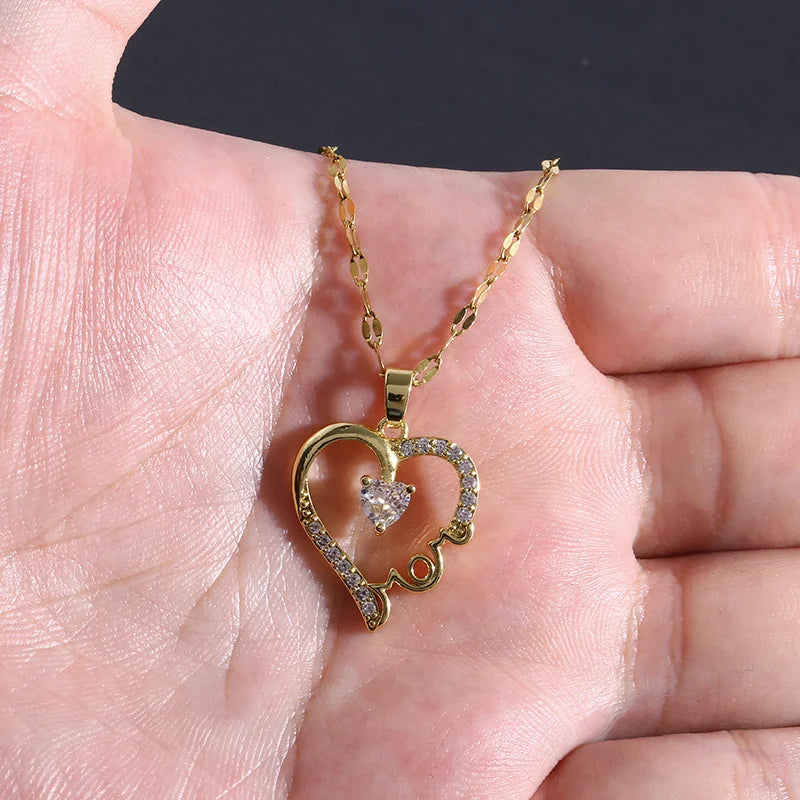 "JEWELRY" "I Love You Mom" ​​Letter Pendant Necklace - Gift for Women; Mother's Day Love Mom Letter Pendant Necklace for Women - Anniversary Gift