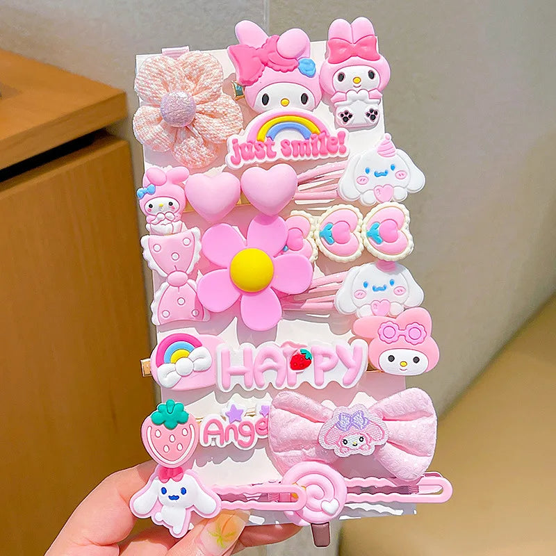 16pcs 20pcs Kulomi Authentic Cartoon Hair Clips Children'S Hair Accessories Cute Headdress Bow Hair Clips Headband Girl Gift
