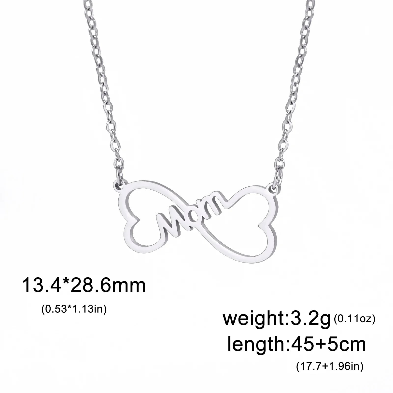 "JEWELRY" Skyrim "Mother" Letter Pendant Necklace for Women, Stainless Steel Neck Chain Choker, Trendy Family Jewelry, Mother's Day Gift for M