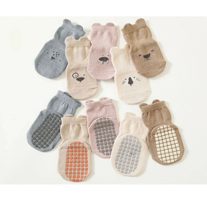 "CHAUSSURE" 3/5/1 paires/lot bébé chaussettes infantiles, nouveau-né anti-dérapant, coton unisex