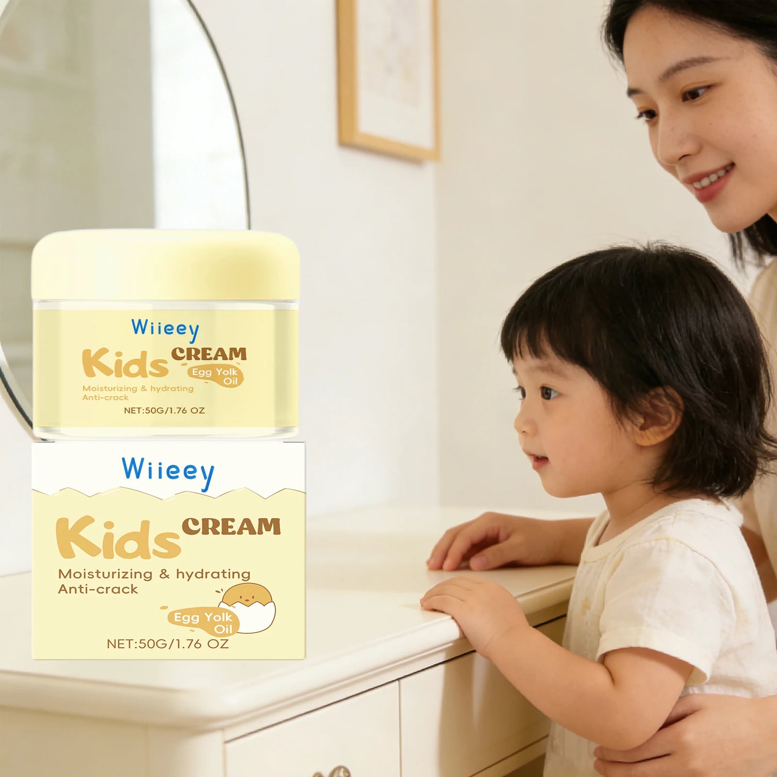 "SOIN" Crème Visage Anti-Gerçures pour Enfants Hydratation Profonde Nourrissante Renforce la Barrière Cutanée