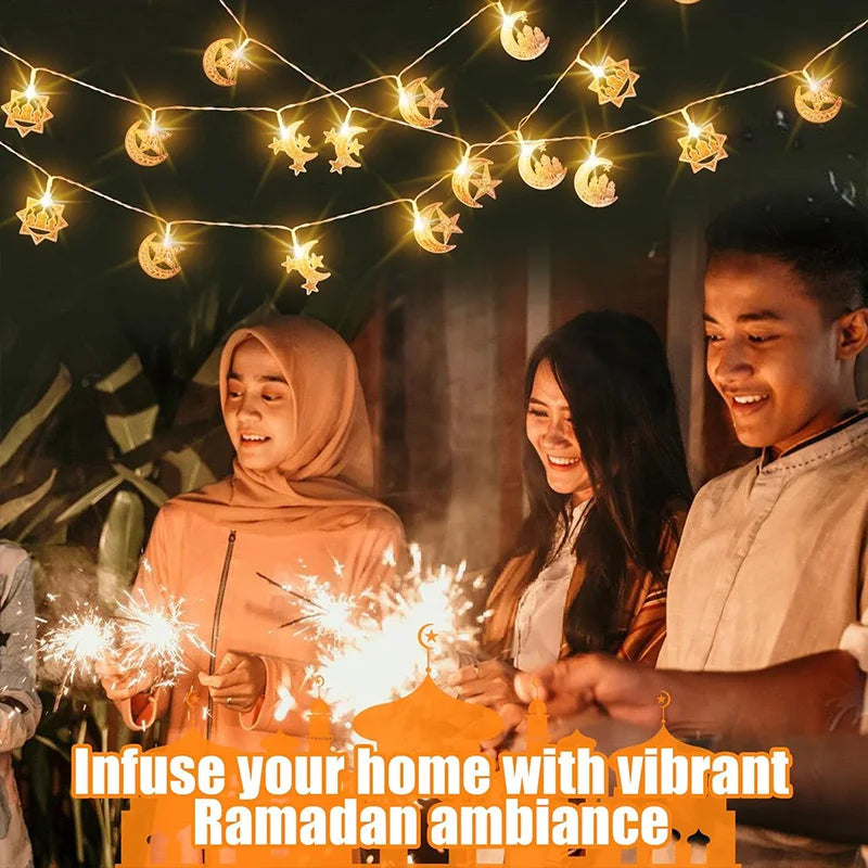 "SPECIAL RAMADAN" 3M EID Mubarak décor lune étoile lumière LED chaîne musulmane islamique LED chaîne lumières Ramadan Kareem fête fournitures maison ornement