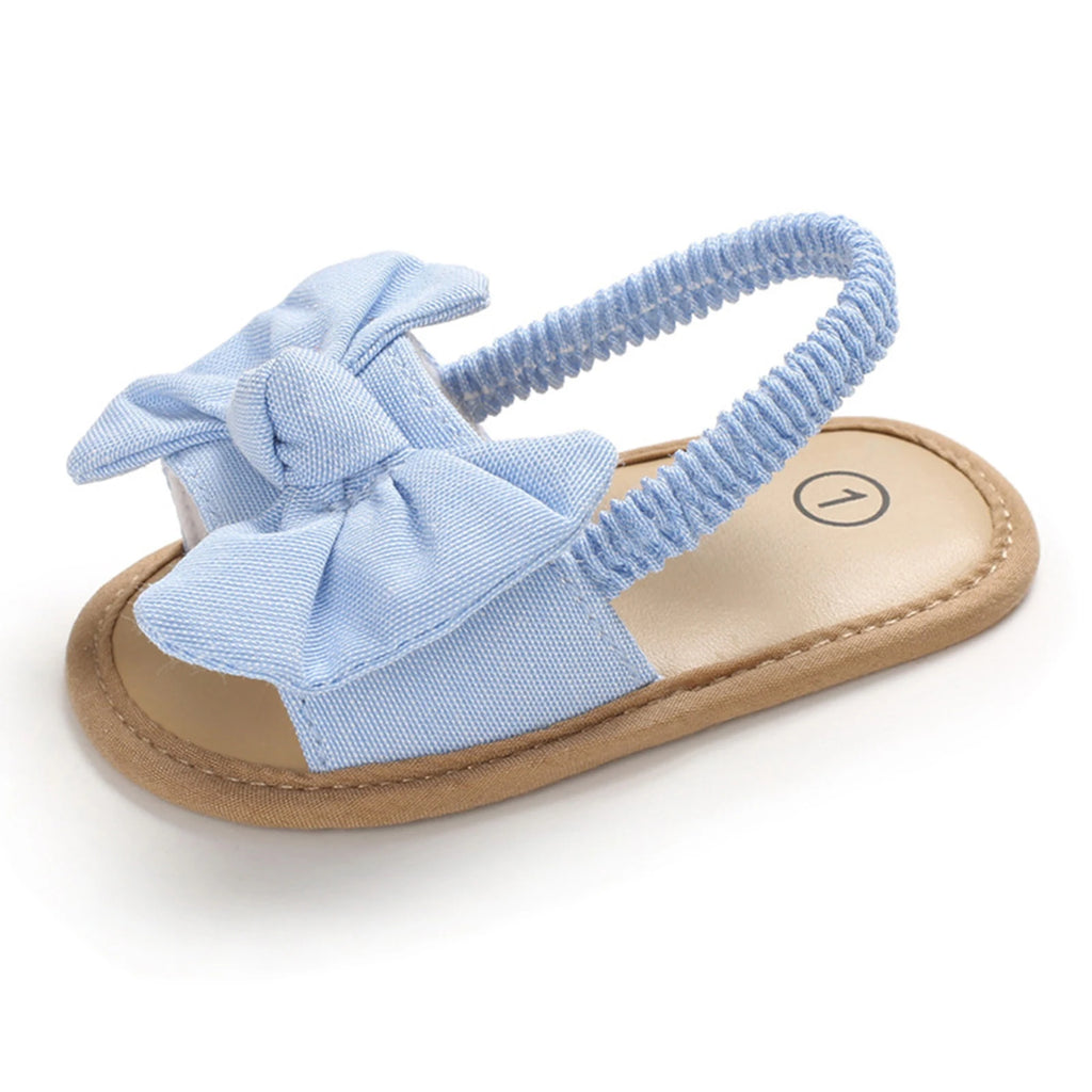 Cute Bowknot Baby Sandals for Girl Shoes Summer Princess Soft Sole Non-slip Open Toe Walking Infant Shoes for Beach Slippers