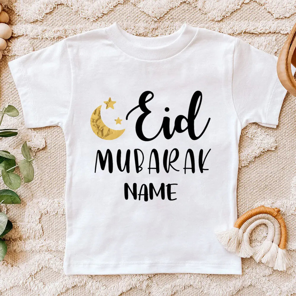 "SPECIAL RAMADAN" Personalized Eid Mubarak baby bodysuit with name, Eid Ramadan outfit for boys and girls; Personalized Eid Mubarak Baby Bodysuit Custom Name Boys Girls Eid Ramadan