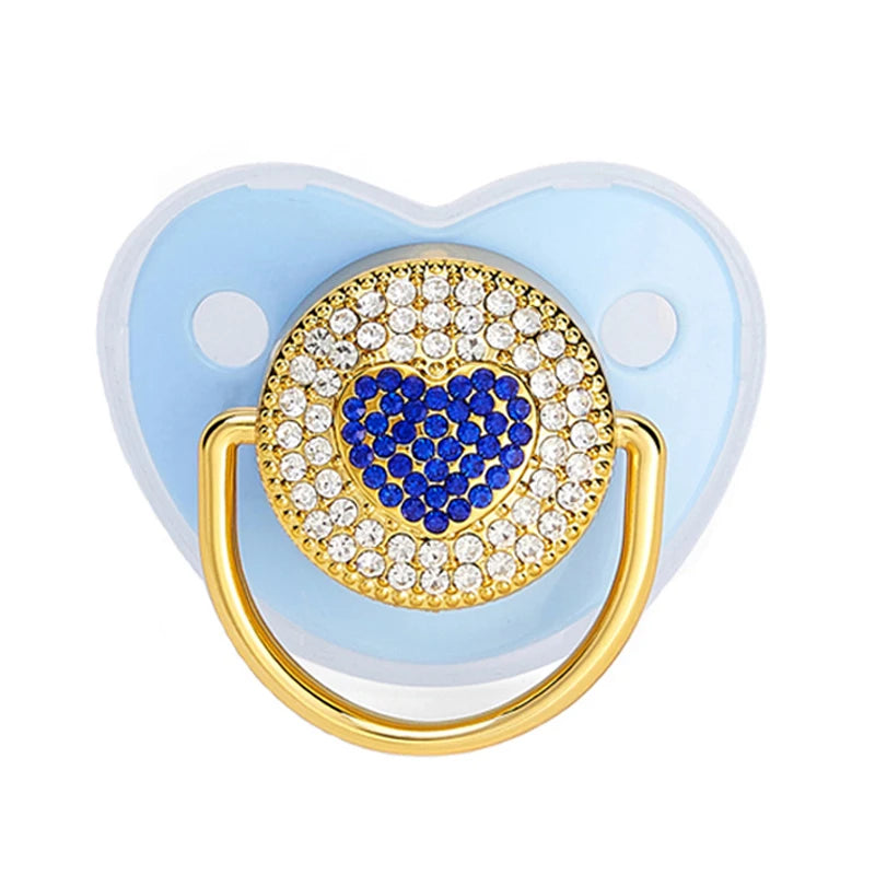 2023 New Baby Pacifier Rose Gold Bling Teether BPA Free Newborn Silicone Pacifier Baby Soother Nipple Dummy Baby Shower Gifts