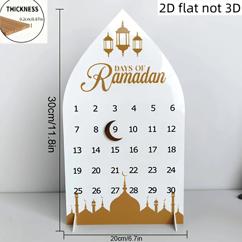 "SPECIAL RAMADAN" 30-Day Ramadan Calendar - Dates in Arabic and English; 30-Day Ramadan Countdown Calendar - Arabic/English Dates &amp; Numbered Days - Contemporary Ramadan Decorations for Home Tab