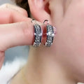 "BIJOUX" Boucles d'oreilles créoles en zircone pour femme
