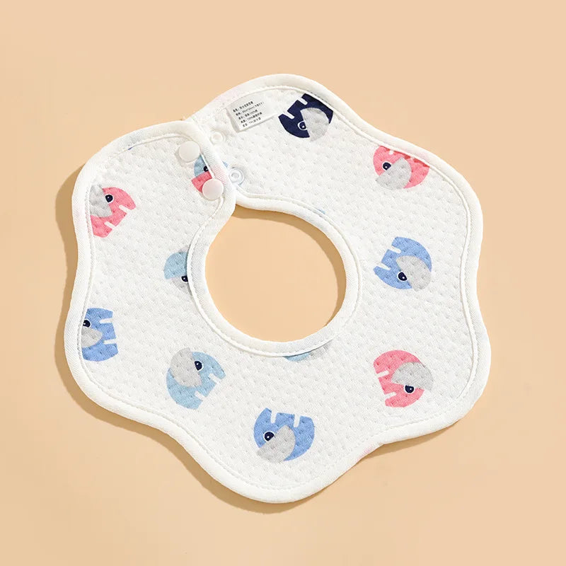 "ACCESSORY" Newborn Baby Saliva Towel, Pure Cotton Waterproof Knitted Petal Bib, Double Snap Closure, Soft and Absorbent; Newborn Baby Saliva Towel, Pure Cotton Waterproof Knitted Petal Bib, Double Snap Closure