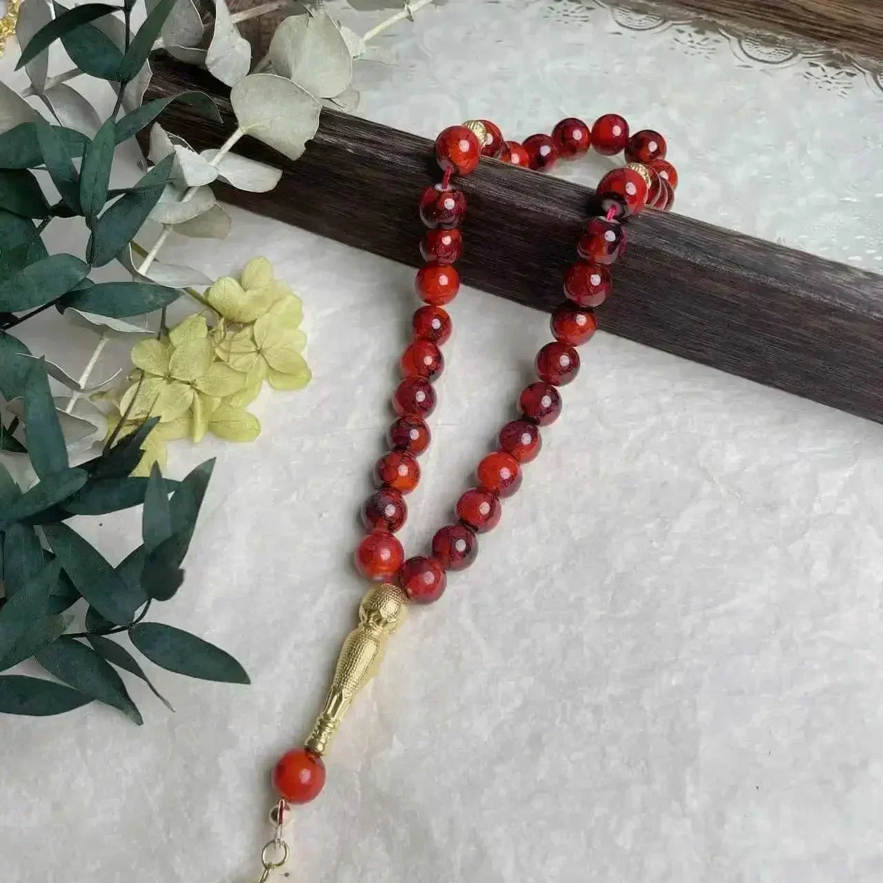 "SPECIAL RAMADAN" Chapelet musulman turc avec pompon en verre, 10mm, 33 pièces, perles de prière islamique, Bracelet pour femmes, bijoux Tasbih Tasbeeh Allah Mohammed