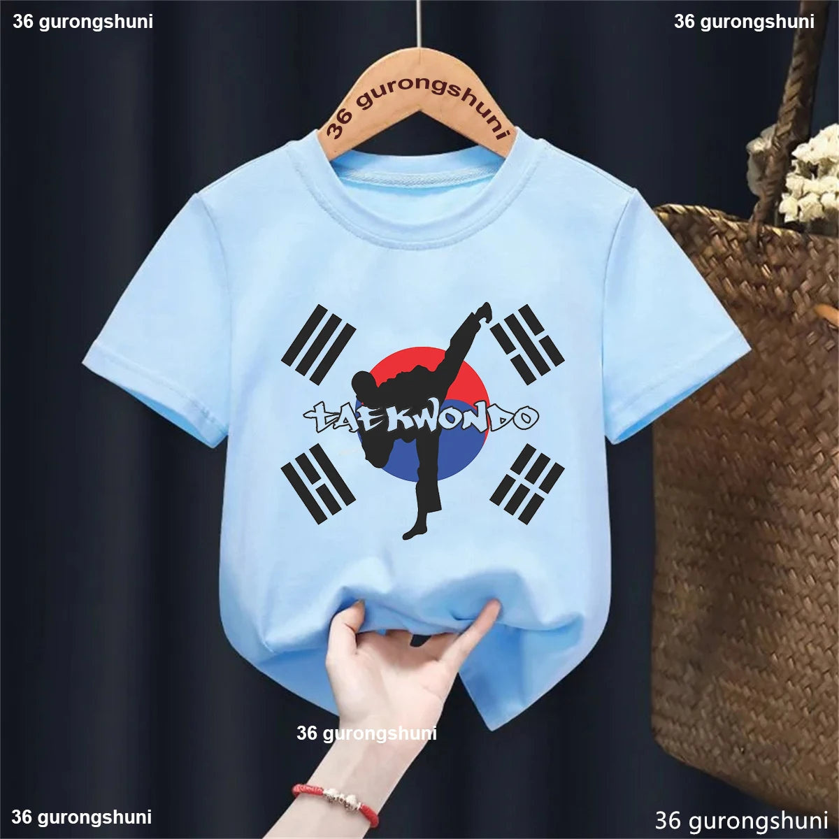 "VETEMENTS" T-shirt garçon tendance avec imprimé art martial décontracté