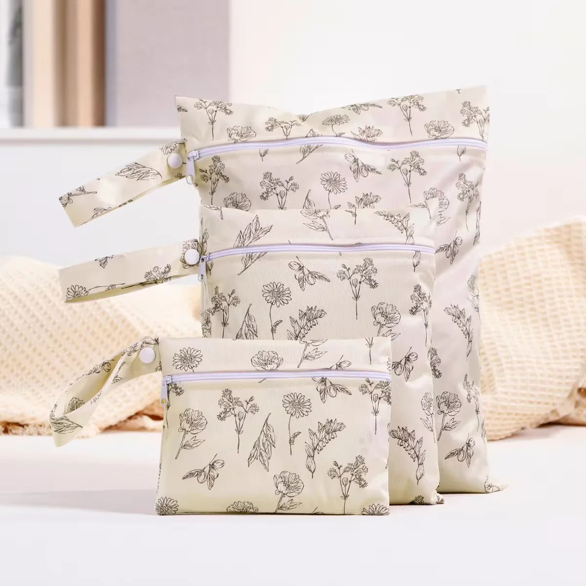 "ACCESSOIRE" 3PCS Tissu Recyclé Sac Étanche Humide Sec Sac de Couche Portable Sac de Rangement Sanitaire; 3PCS Recycled Fabric Waterproof Wet Dry Bag Portable Diaper Bag Sanitary Storage Bag