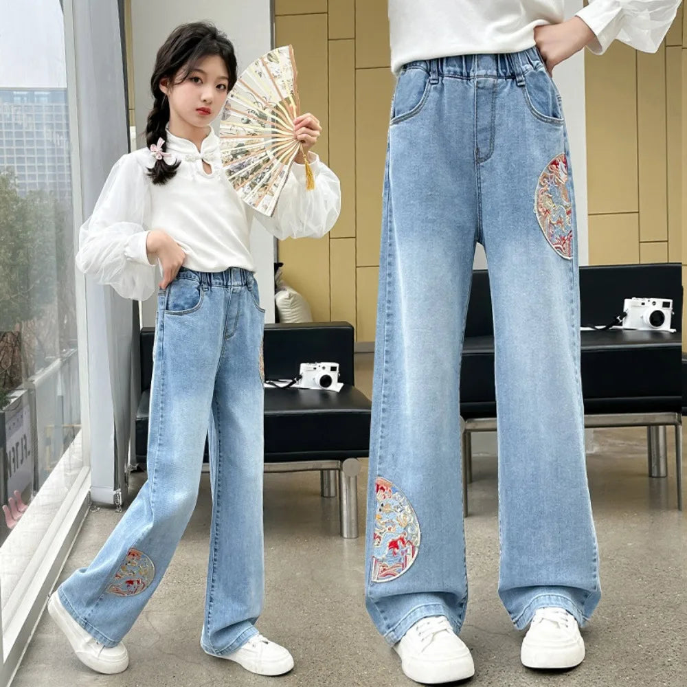 "VETEMENTS" Pantalons enfants, jean mode décontracté, Streetwear printemps, pantalons  filles