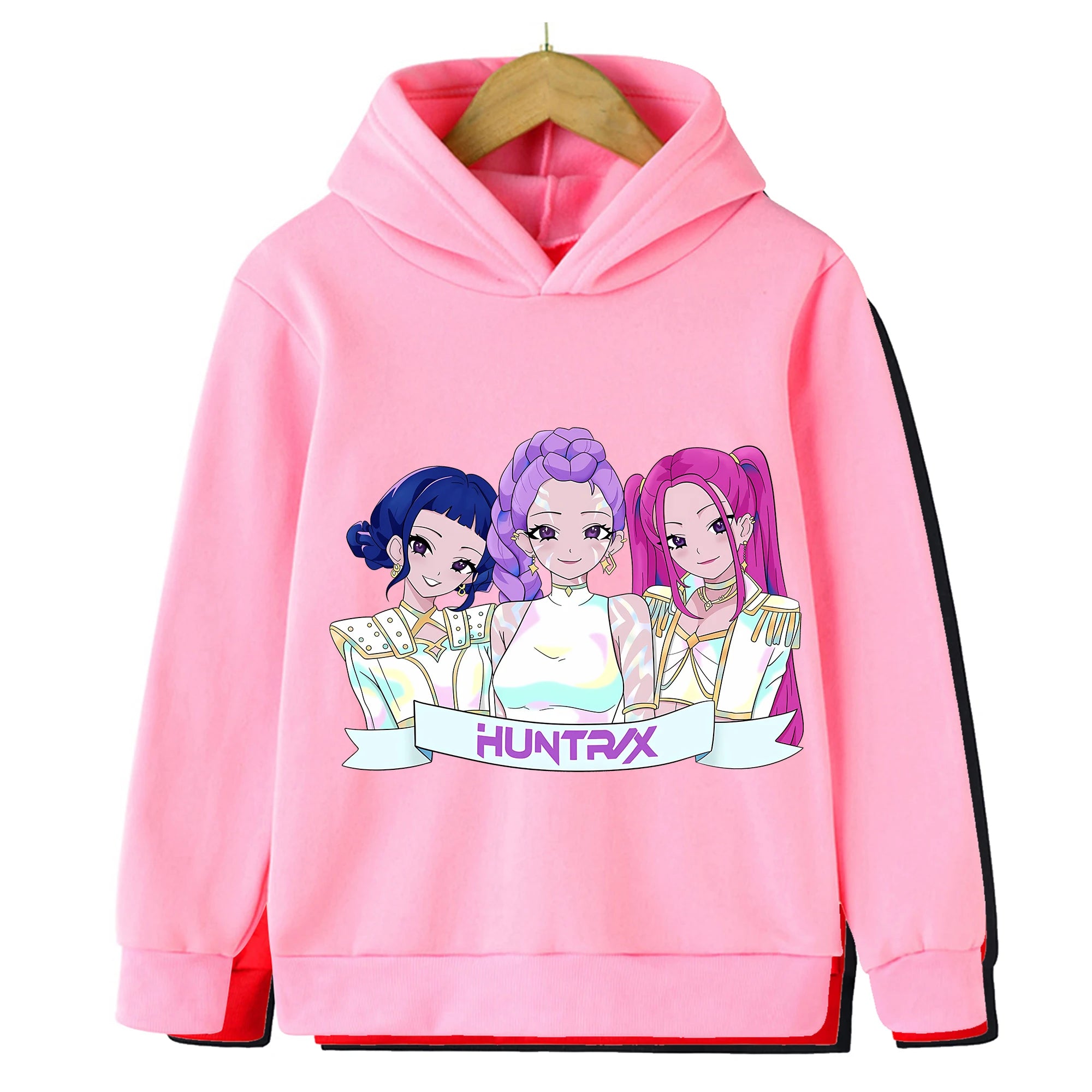 2025 KPop Demon Hunter Cartoon Printed Girls Boys Hoodie Sweaters Children Autumn/winter Warm Fashion Korean Wave Casual Hoodie