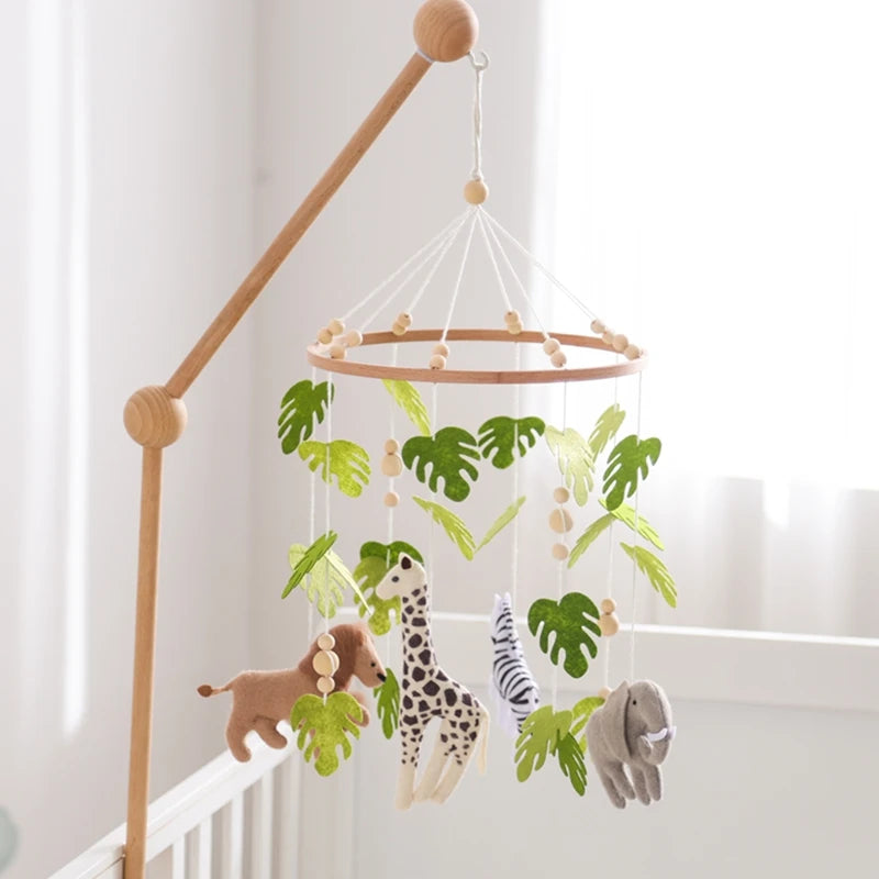 "JOUET" Hochet Mobile pour berceau de bébé  0 à 36 mois, jouet en feutre suspendu avec support en bois