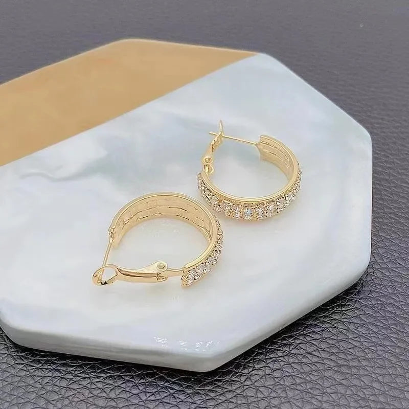 "BIJOUX" Boucles d'oreilles créoles en zircone pour femme