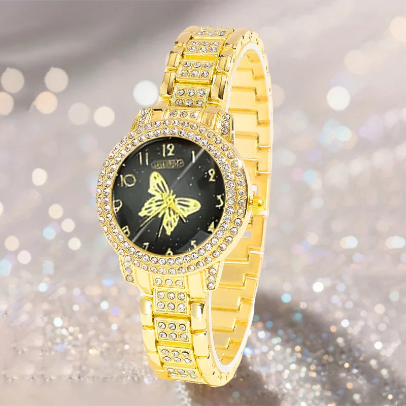 "BIJOUX" Ensemble élégant de 6 pièces comprenant une montre-bracelet à quartz et des bijoux pour femme
