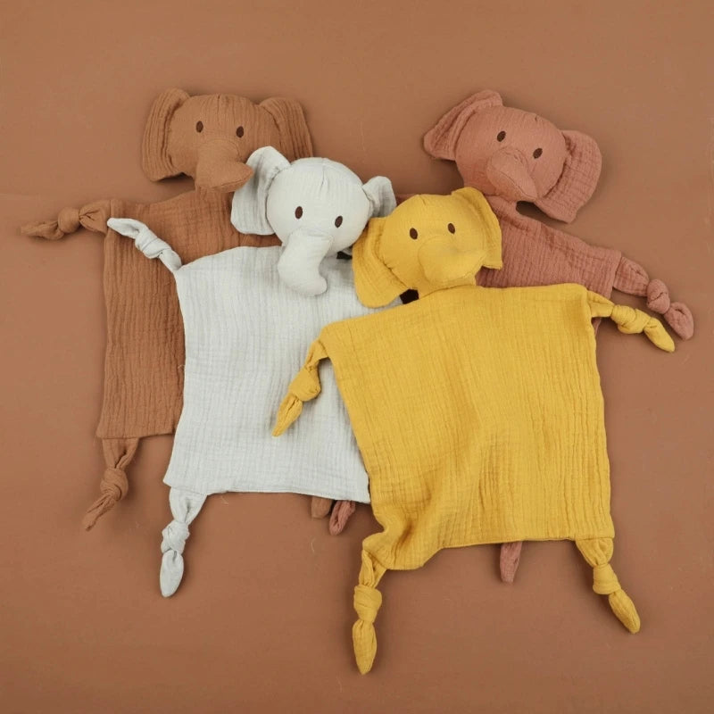 New Cotton Gauze Baby Towel Print Bunny Ear Rabbit Doll Baby Comforters Blanket Soothing Towel Newborn Face Towel Saliva Towel