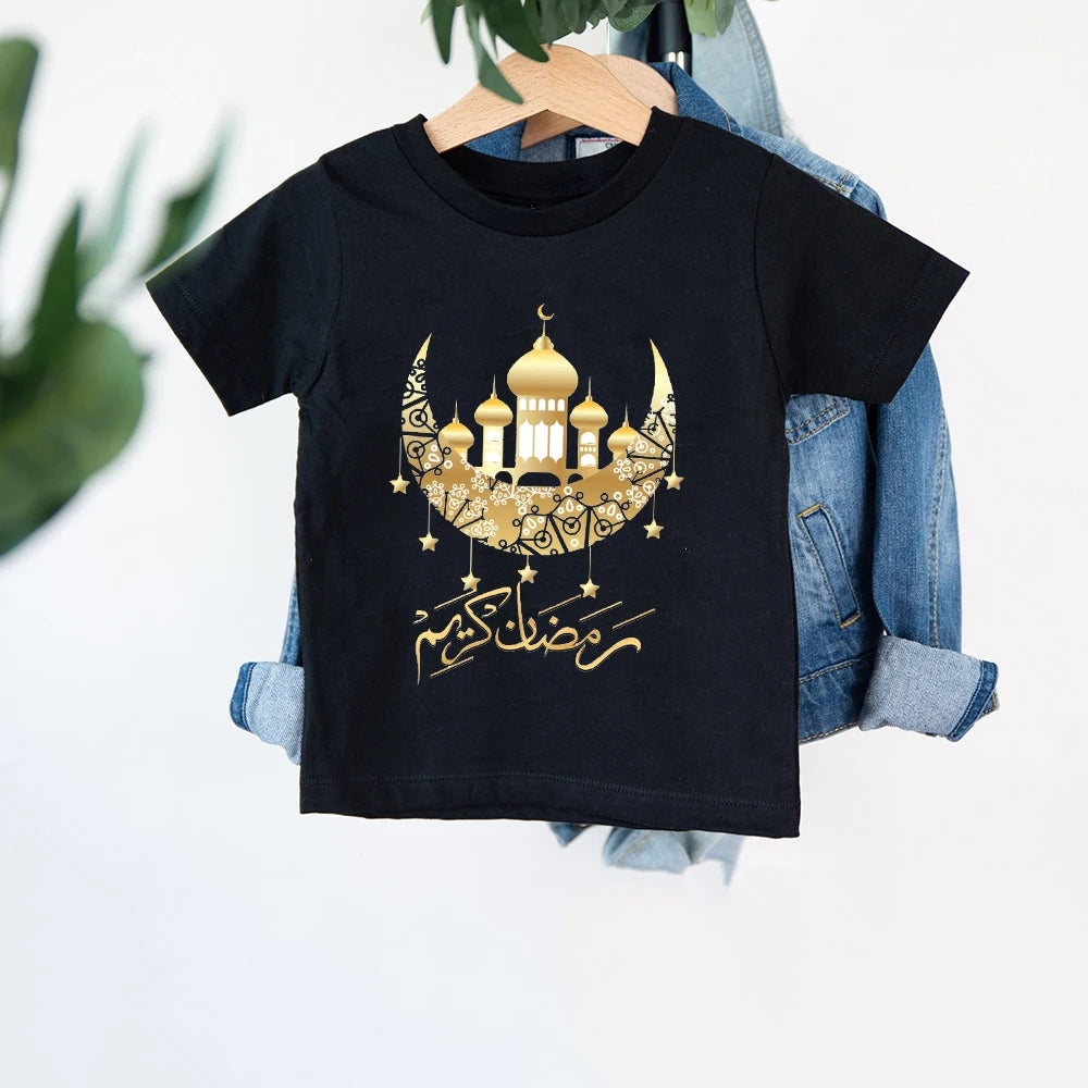 "SPECIAL RAMADAN" Ramadan Mubarak t-shirts for children, boys and girls, short sleeves; Ramadan Mubarak Kids Shirts Boys Girls Short Sleeve Tshirts Clothing Toddler Outfits Shirt Ramadan Gift Tee Children T-shirts