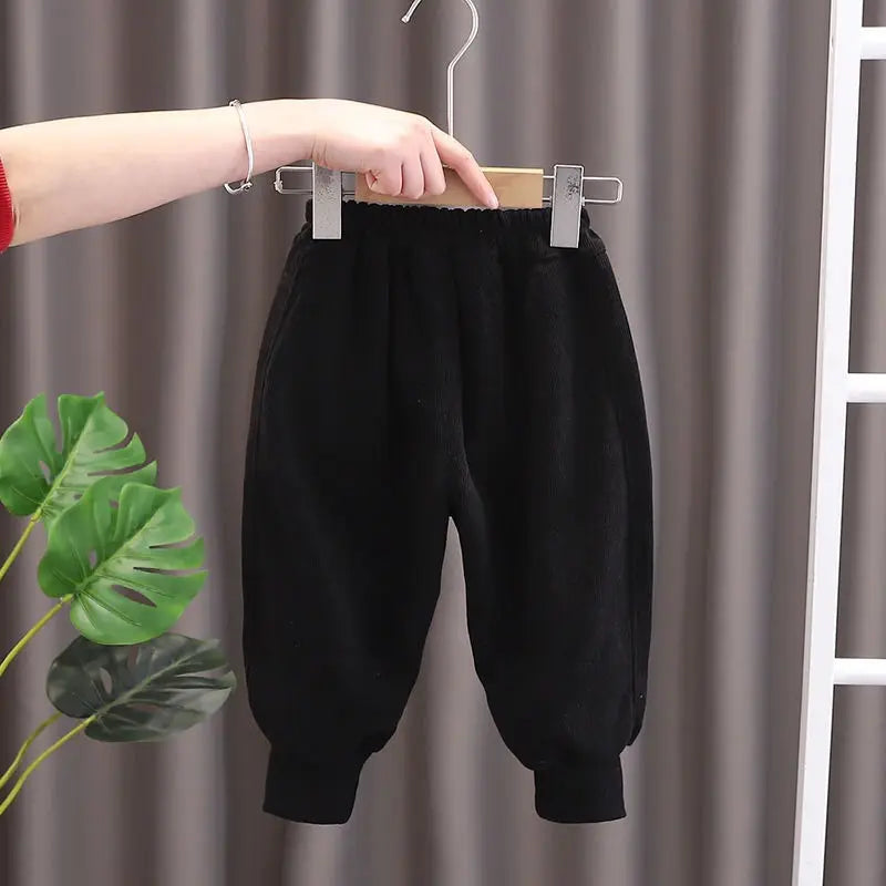 Spring Autumn Kids Cotton Solid Causal Children's Track Pants Boys Girls Full Length Pants Clothes 1 2 3 4 5 Years