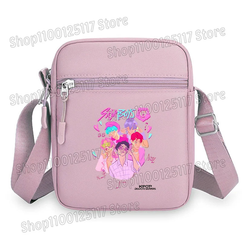 Demon Hunters Kpop Crossbody Bag Women Shoulder Bags Girls Square Bag Mobile Phone Storage Bags Outdoor Anime Printed Handbag