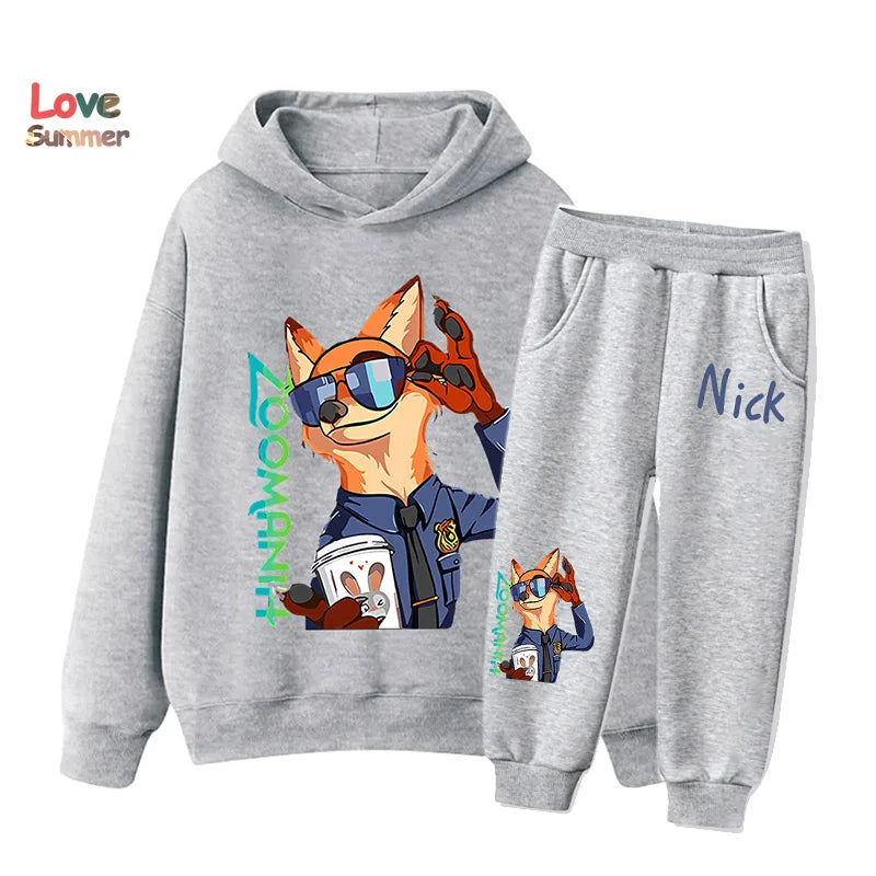 "VETEMENTS" Zootopia 2 sweat à capuche + pantalon, 2 pièces, vêtements enfants  imprimés