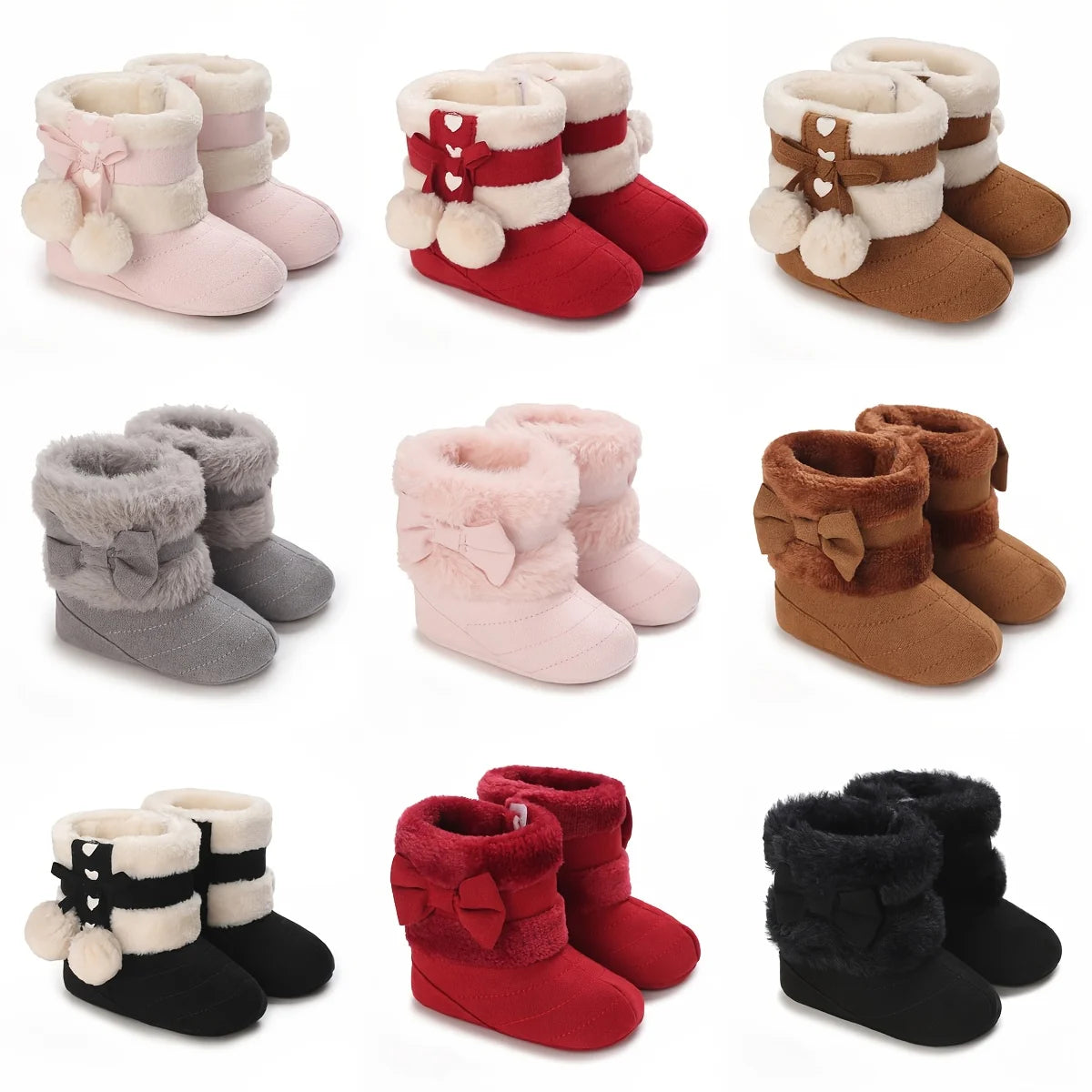 Baby Shoes With Soft Soles For Warmth 0-12 Months Old Baby Cotton Winter Socks and Shoes With Fleece Before Learning To Walk
