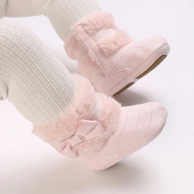 Baby Shoes With Soft Soles For Warmth 0-12 Months Old Baby Cotton Winter Socks and Shoes With Fleece Before Learning To Walk
